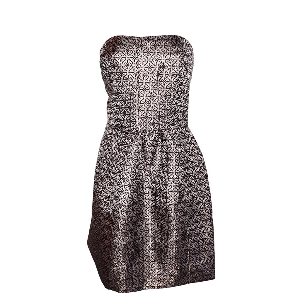 NWT Sz M Amanda Uprichard Elegant Strapless Brocade Metallic Dress